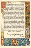 1916 Auguszta Főhercegasszony beszéde Zita Királynéhoz a magyar nők koronázási küldöttsége nevében / Speech of Princess Auguste to Zita of Bourbon-Parma. Art Nouveau, litho