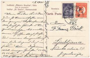 1935 Nagyszeben, Hermannstadt, Sibiu; Institutul Maicelor Ursuline, Sala de gimnastica / Institut St...