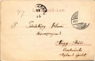 1899 (Vorläufer) Kecskemét, Fő tér, piac, zsinagóga (vágott / cut)