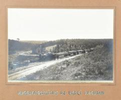 cca 1910 össz. 3 db erdélyi-bánsági fotó: Ménesvölgyi facsúsztató- és rakodó, Reuczi farakodó, hossz...