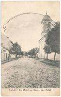 1942 Orlát, Winsberg, Orlat (Szeben, Sibiu); utca, templom. George Baciu kiadása / street view, church (EK)