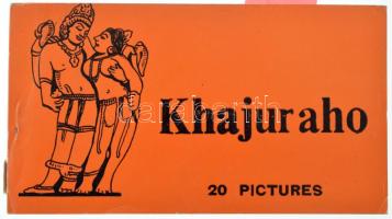 Khajuraho - modern indiai képeslapfüzet 20 db erotikus szobor képeslappal / modern India postcard booklet with 20 Erotic sculptures postcards