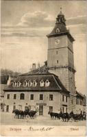 Brassó, Kronstadt, Brasov; Városház, H. Aronsohn &amp; Co. üzlete / town hall, shop (EK)