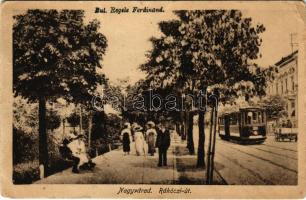 Nagyvárad, Oradea; Rákóczi út, villamos / Bul. Regele Ferdinand / street, tram (EK)