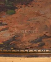 Veress Zoltán (1868-1935): Erdei táj. Olaj, vászon, jelzett, dekoratív fakeretben, 40×35 cm