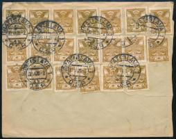 1926 Levél 20 db bélyeggel Újpestre / Cover with 20 stamps to Hungary