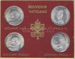 Vatikán DN "XXIII. János pápa" + "VI. Pál pápa" + "I.János Pál pápa" + "II.János Pál pápa" 4db klf ffém emlékérem szettben T:BU