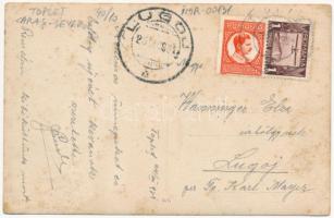 1931 Toplec, Csernahéviz, Toplet; fürdőzők és csónakázók a Cserna partján / Cerna riverside with bat...