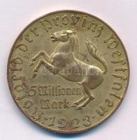 Németország / Weimari Köztársaság / Vesztfália 1923. 5.000.000M tombak "Freiherr vom Stein&quot...