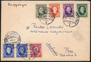 1939 Levél 7 db bélyeggel Pécsre / Cover with 7 stamps