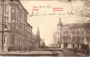 1908 Eszék, Essegg, Osijek; Kapucinska ulica / utca / street (EB)