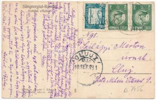 1931 Oláhszentgyörgy, Sangeorgiul Roman, Sangeorz-Bai; Hotelul Hebe / Hebe szálloda, étterem kertje ...
