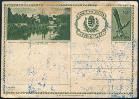 1937 Szakirodalomban nem szereplő használatlan díjjegyes levelezőlap kétoldali nyomattal, E-5 és E-8...