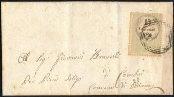 1856 15c okmánybélyeg postabélyegként felhasználva levélen / 15c fiscal stamp used as postal stamp on cover