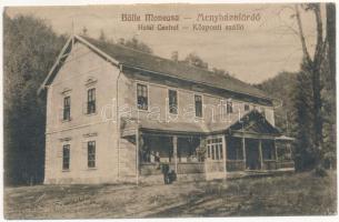 Menyházafürdő, Monyásza, Baile Moneasa; Központi szálloda / Hotel Central (ragasztónyom / glue marks)