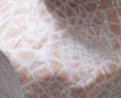 Gorka Géza (1894-1971): Horpasztott négyoldalú váza. Repesztett mázzal, jelzett, aljánál lepattanáss...