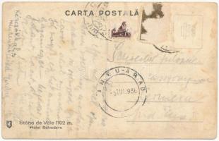 1936 Biharfüred, Stana de Vale, Stina de Vale; Hotel Belvedere szálloda / hotel (kis szakadás / smal...