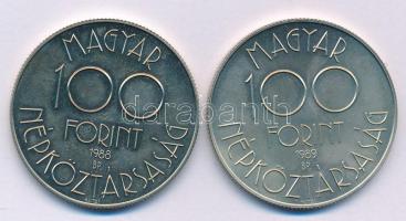 1988. 100Ft Cu-Ni-Zn "Labdarúgó Világbajnokság 1990 - Két játékos" + 1989. 100Ft Cu-Ni-Zn ...