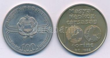 1982. 100Ft Cu-Ni "Labdarúgó világbajnokság 1982" + 1988. 100Ft Cu-Ni-Zn "Labdarúgó E...