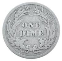 Amerikai Egyesült Államok 1907. 1d (10c) Ag "Barber" T:F 
USA 1907. 1 Dime (10 Cents) Ag ...