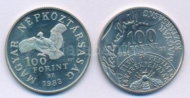 1983. 100Ft Cu-Ni-Zn "Simon Bolivár" kapszulában + 1986. 100Ft Cu-Ni-Zn "Fáy András&q...