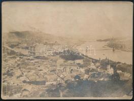 cca 1900 Budapest, Tabán, látkép a Gellért hegyről. Keményhátú fotó 16x12 cm
