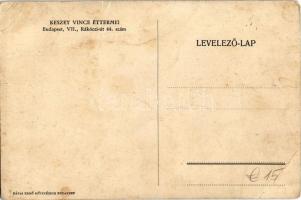 Budapest VII. Keszey Vince étterem belső. Rákóczi út 44. (fa)