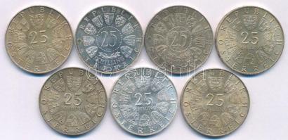 Ausztria 1955-1972. 25Sch Ag (7xklf) emlékkiadások T:AU,XF patina
Austria 1955-1972. 25 Schilling A...