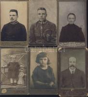 cca 1870-1910 9 db keményhátú fotó, bene vasutas, katona, MÁV igazolvány / 9 vintage photos