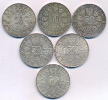 Ausztria 1963-1978. 50Sch Ag (6xklf) emlékkiadások T:AU,XF patina
Austria 1963-1978. 50 Schilling A...