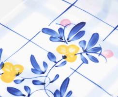 Porcelán sütőedény fém tartóval, hibátlan, 36x24 cm