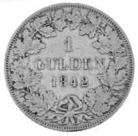 Német Államok / Württemberg 1842. 1G Ag "I. Vilmost" T:XF patina / German States / Württem...