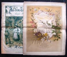 cca 1890 Liszt és Höhner litho címlapos kották / Notes with litho covers