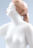 Hollóházi akt. Jelzett, kis kopással, 21x12,5 cm