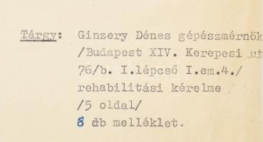 cca 1948-1950 Ginzery Dénes (1893-1974) labdarúgó MAFC, MTK, magyar válogatott, labdarúgószövetségi ...