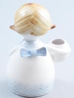 Aquincum aquazur angyalka gyertyatartóval. Terv: Ősz Szabó Antónia. Jelzett, hibátlan, m: 8,5 cm