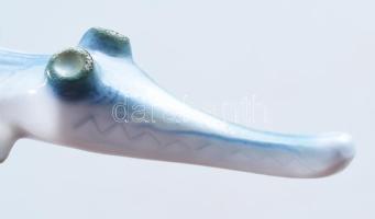 Aquincum aquazur krokodil. Jelzés nélkül, hibátlan, h: 11,5 cm