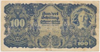 Ausztria 1945. 100Sch T:F,VG Austria 1945. 100 Schilling C:F,VG  Krause P#118