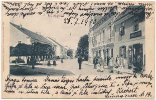 1903 Goszpics, Gospic; Glavna ulica / Fő utca, M. Kolacevic üzlete / main street, shops (EK)