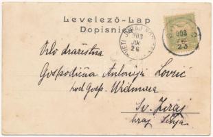 1903 Goszpics, Gospic; Glavna ulica / Fő utca, M. Kolacevic üzlete / main street, shops (EK)