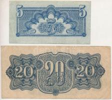 Csehszlovákia 1944. 5K + 20K T:F
Czechoslovakia 1944. 5 Korun + 20 Korun C:F
