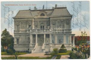 1915 Fehértemplom, Ung. Weisskirchen, Bela Crkva; Palais Radulovus Garten / villa, palota kertje / villa, palace garden (EK)