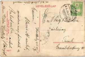 1916 Keszthely, Stein villák, régi vasútállomás. Mérei Ignác kiadása, Art Nouveau (r)