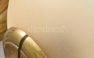 Szarvasi kétbúrás bronz falilámpa. Jelzett, hibátlan, cca 43x26 cm