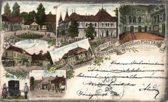 1896 Pöstyén with spa, kursalon, café and hotel litho (EK)