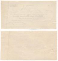 1927. "Tokajhegyaljavidéki Borkereskedelmi Rt." számla 500.000K-ról és 1.000.000K-ról, kit...