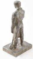 Kohász. Alumínium szobor, kopással, jelzés nélkül, m: 25 cm
