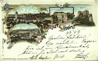 1899 Léva with castle ruins litho (EK)