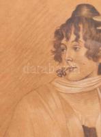 Faragó Géza (1877-1928): Párizsi dáma. Ceruza, fedőfehér, papír, jelzett, üvegezett fakeretben, 39,5...