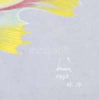 Lehel István (1917-1973). Színes hal, 1960. Tempera, papír, jelzett, üvegezett fakeretben, 40×61 cm